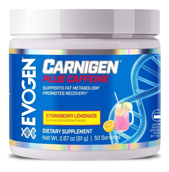 Evogen Carnigen Plus Caffeine, Strawberry Lemonade - 81 gramų