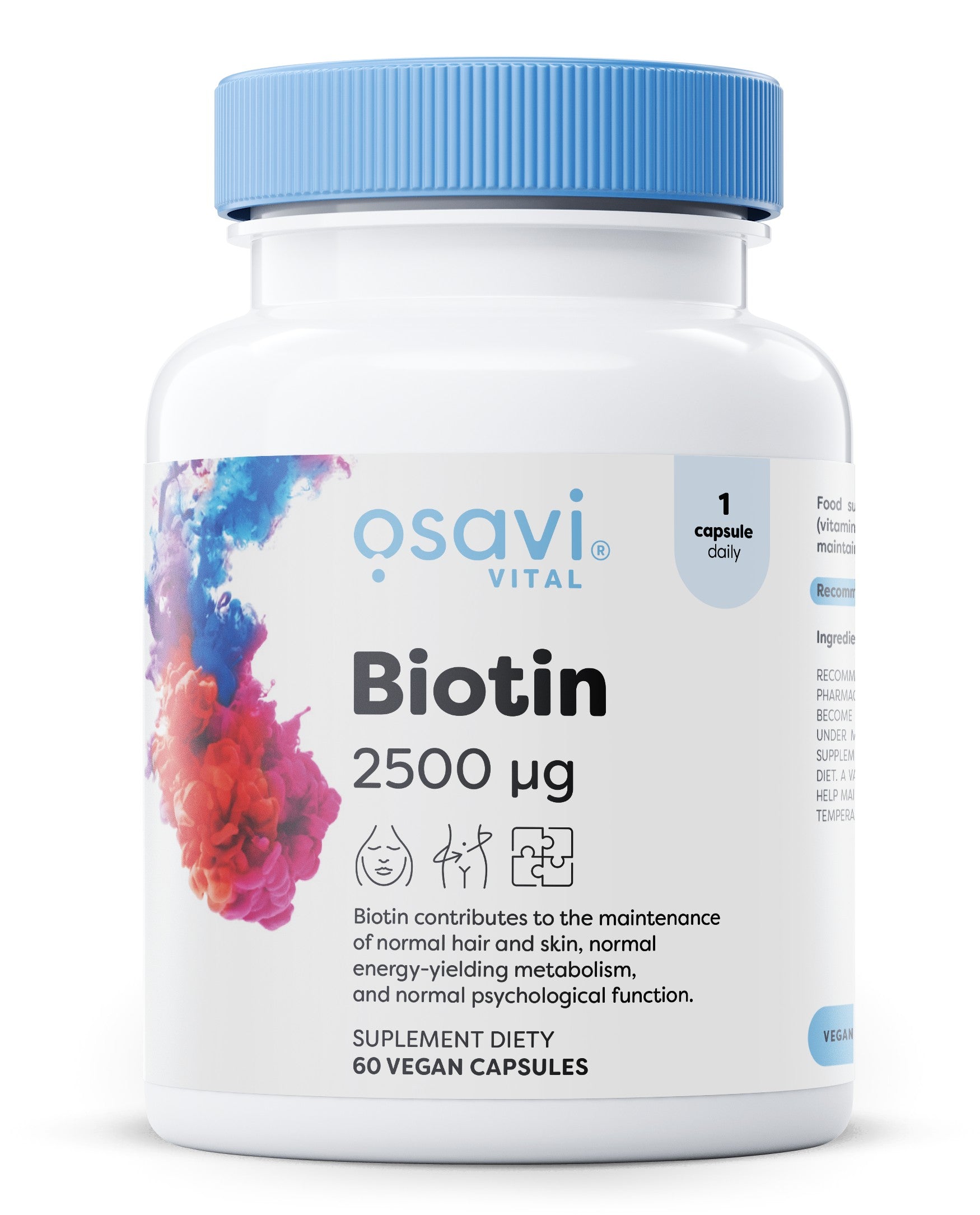 Osavi Biotin, 2500mcg - 60 kapsulių, maisto papildas