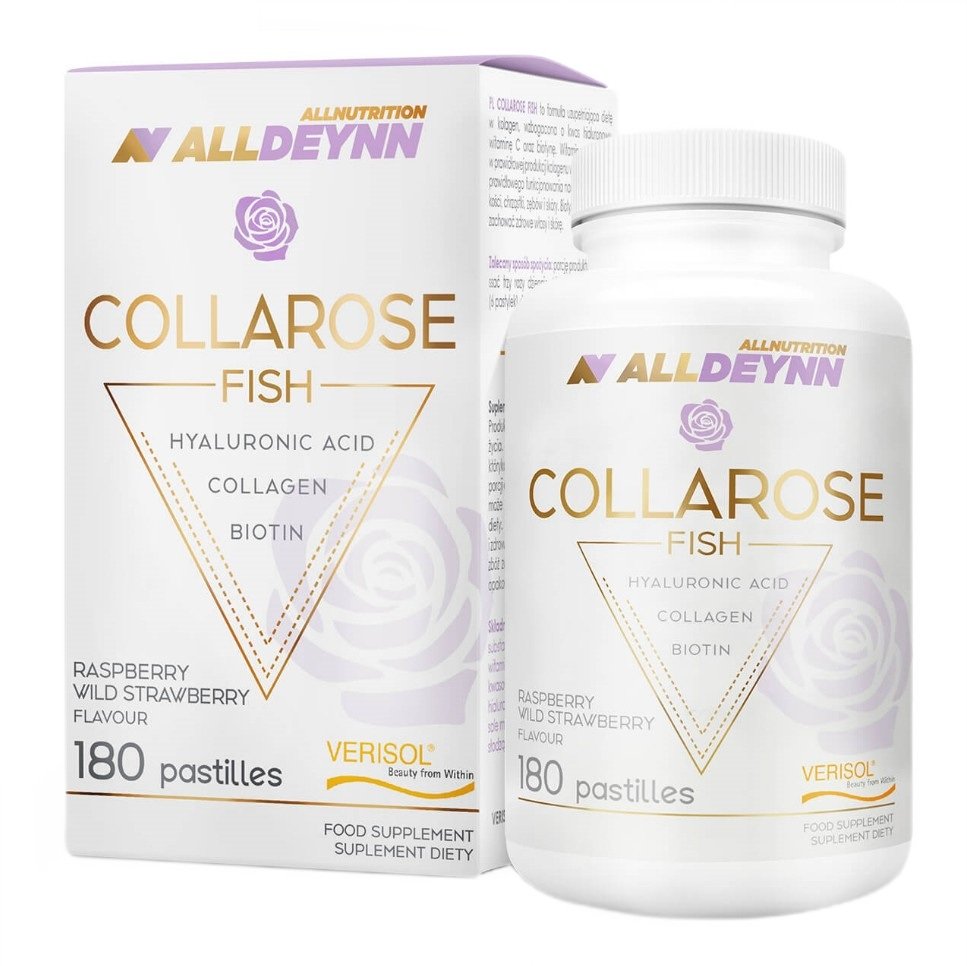 Allnutrition AllDeynn Collarose Fish, Raspberry Wild Strawberry - 180 pastilles