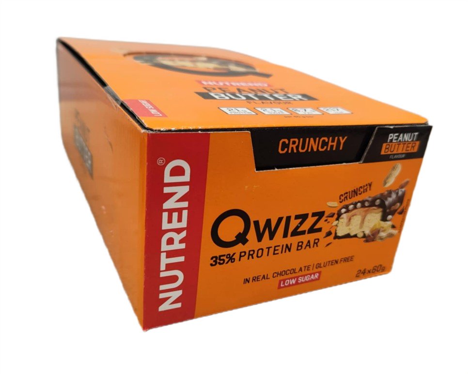 Nutrend Qwizz baltymų batonėlis, žemės riešutų sviestas, 24 vnt.