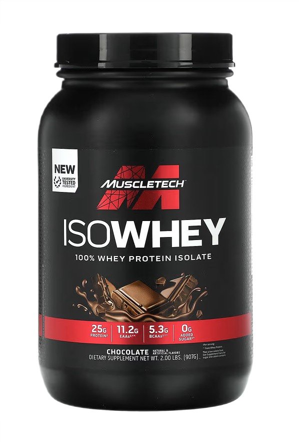 MuscleTech Iso Whey, Šokoladas, baltymų papildas, 907 g