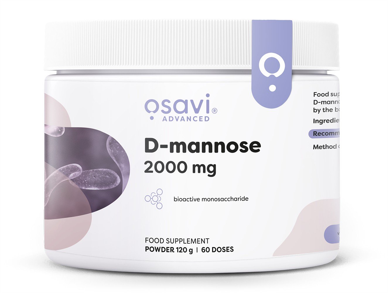 D-mannozės milteliai, 120 g, sveikatai