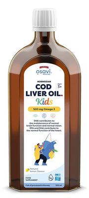 Osavi Norvegijos menkių kepenų aliejus vaikams, 500 ml