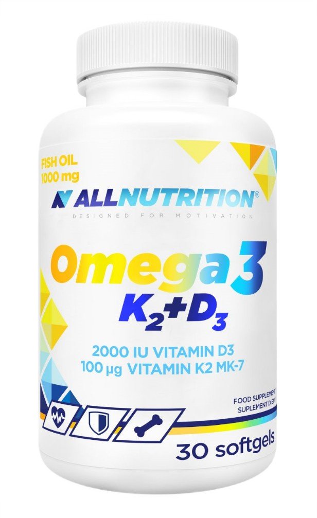 Allnutrition Omega 3, K2+D3 maisto papildas kapsulės