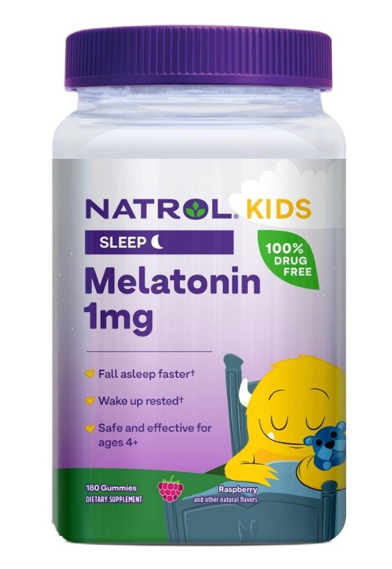 Natrol Kids Melatonin, 1mg (Raspberry) - 180 guminukų