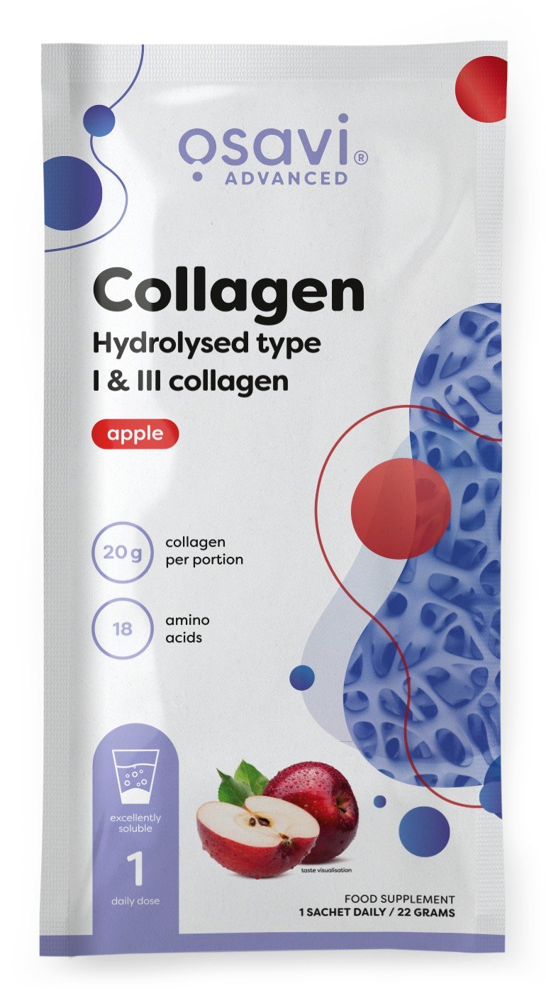 Osavi Collagen Hydrolysed Type I & III, Apple - 22 gramų (1 serving)