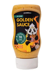 Auksinė padažo buteliukas su panda logotipu, vegan ir be glitimo, 315 ml