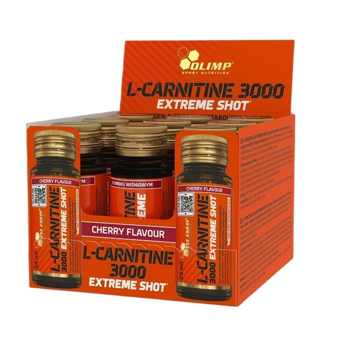 L-karnitinas Olimp Nutrition L-Carnitine 3000 Extreme Shot, vyšnių skonis, 9 vnt.