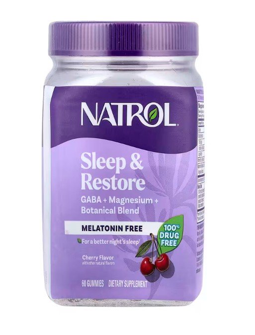 Natrol Sleep & Restore Melatonin Free, Cherry - 60 guminukų