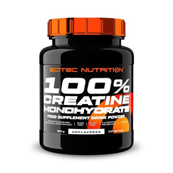 SciTec 100% Creatine Monohydrate, Unflavored - 500 gramų