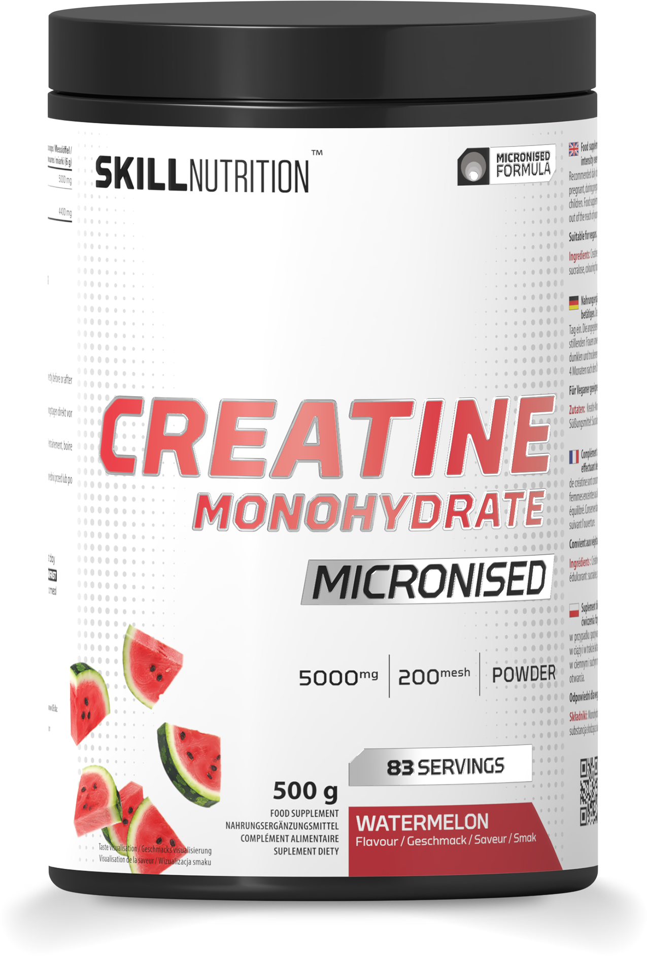 Kreatino monohidrato, arbūzo skonis, 500 g