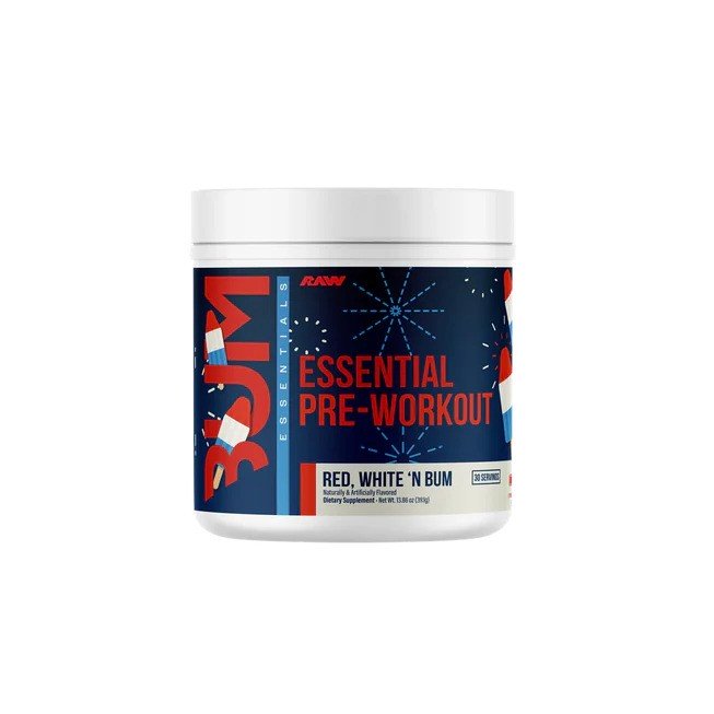 Raw Nutrition CBUM Essential Pre-Workout, Red White 'N Bum - 393 gramų