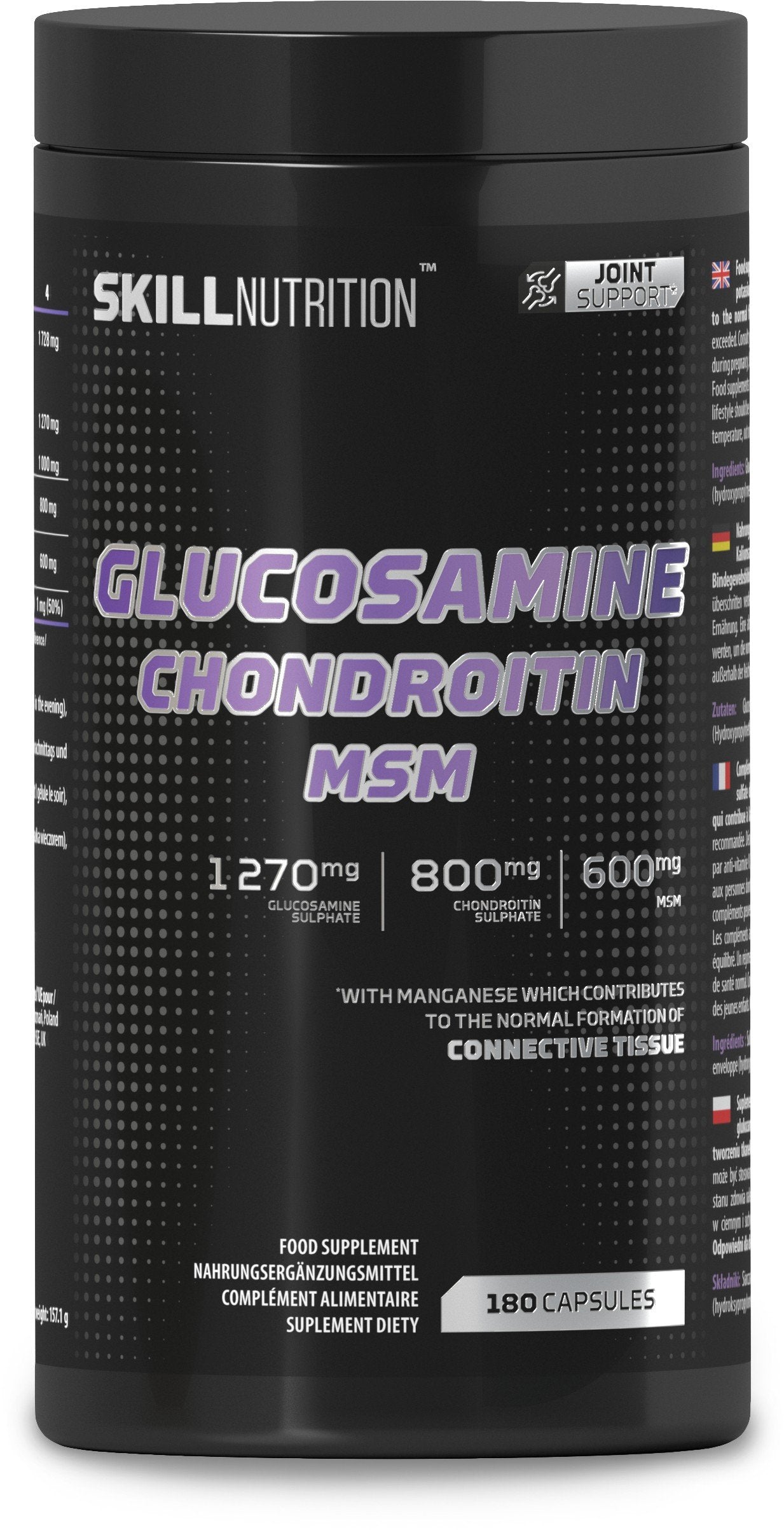 Skill Nutrition Glucosamine Chondroitin MSM - 180 kapsulių