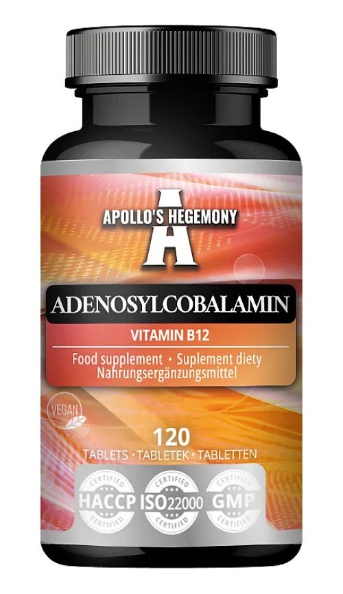 Adenosylcobalamin vitaminų papildas, 120 tablečių, maisto papildas