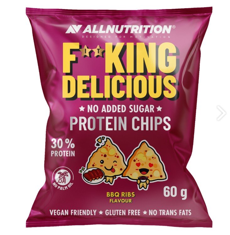 Allnutrition Fitking BBQ Ribs baltymų traškučiai, 60 g