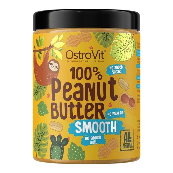 OstroVit 100% Peanut Butter, Smooth - 1000 gramų