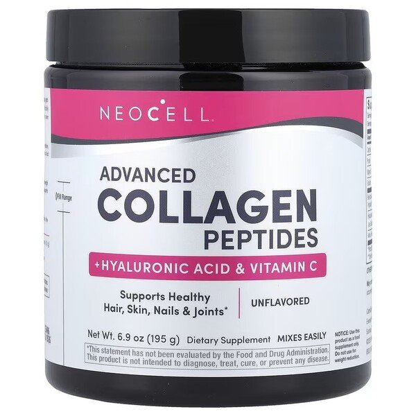 NeoCell kolageno peptidai su vitaminu C ir hialurono rūgštimi, 390 g