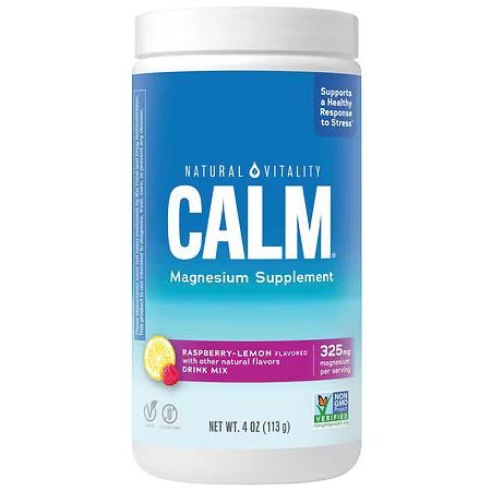 Magnio milteliai, natūralus Vitality Calm, aviečių citrinų skonio, 113 g