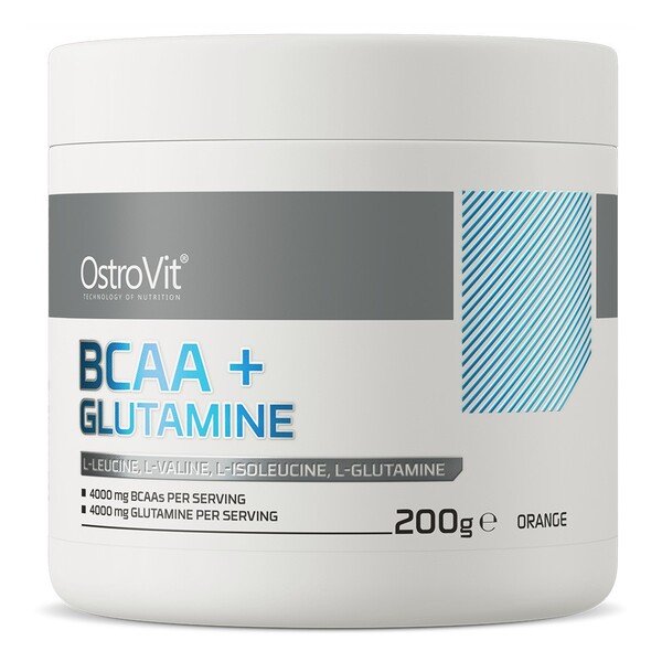OstroVit BCAA + Glutamine, Apelsinų, Maisto papildas