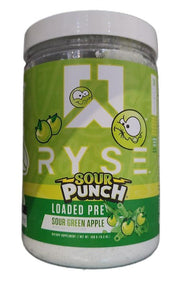 RYSE Loaded Pre, Sour Punch Sour Green Apple - 459 gramų, sporto papildas