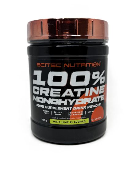 SciTec 100% Creatine Monohydrate, Mint Lime - 300 gramų