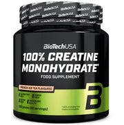 BioTechUSA 100% Creatine Monohydrate, Peach Ice Tea - 300 gramų