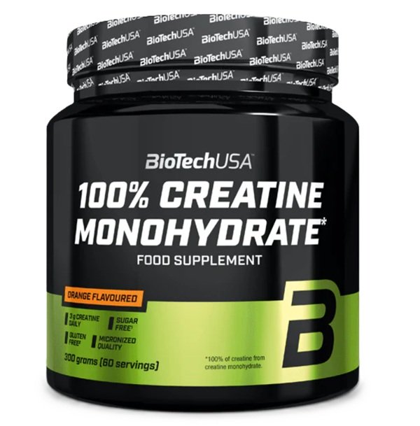 BioTechUSA 100% Creatine Monohydrate, Orange - 300 gramų