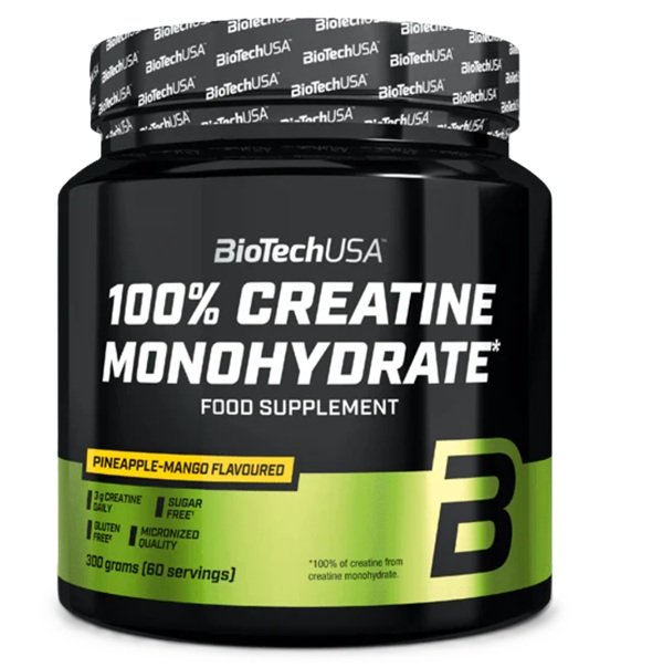 BioTechUSA 100% Creatine Monohydrate, Pineapple-Mango - 300 gramų