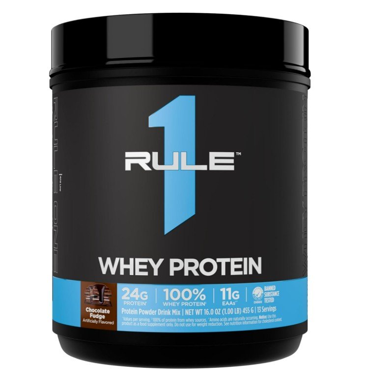 Rule One R1 baltymų milteliai, šokolado fudge, 455 g