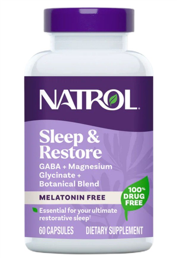 Natrol Sleep & Restore Melatonin Free - 60 kapsulių
