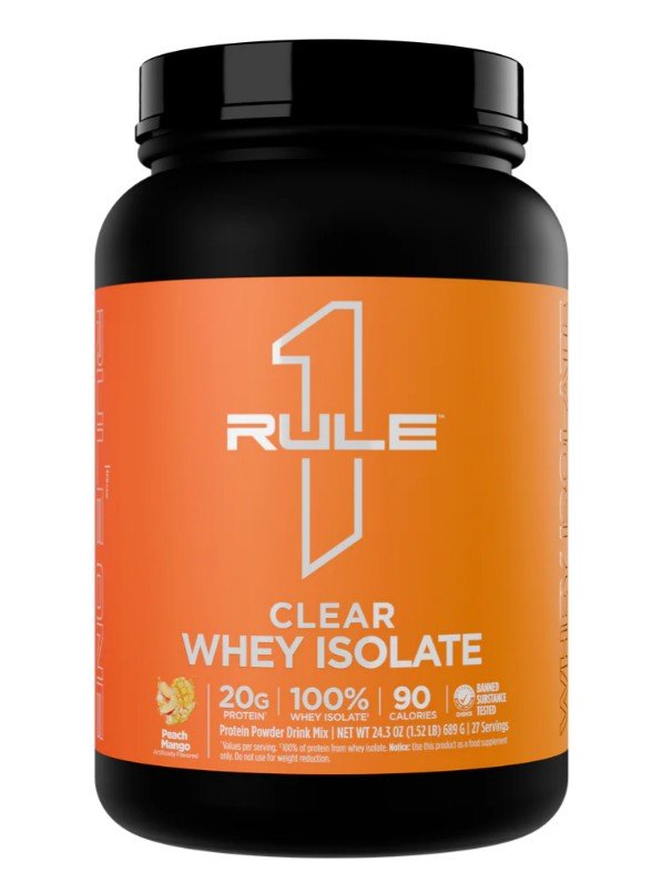 Rule One baltymų izoliatas, Peach Mango, 689 g