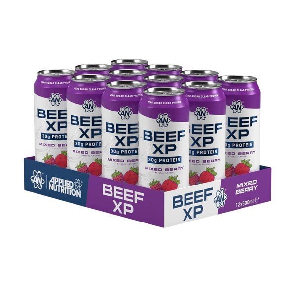 Maisto papildas BEE XP, mišri uogos, 12 skardinių po 500 ml